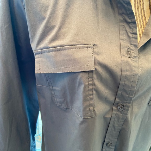 Spense long sleeve button down grey shirt with roll up button sleeve - Picture 9 of 9